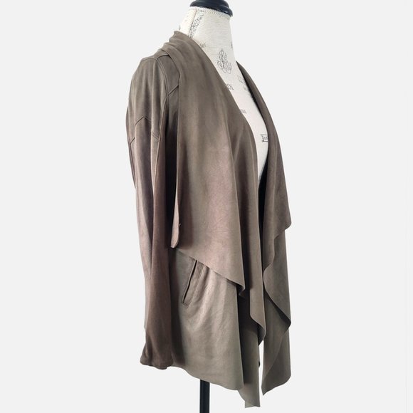 Nordstrom Blank NYC Cloud Nine Olive Khaki Drape Front Jacket - Size Sma… - Picture 2 of 8